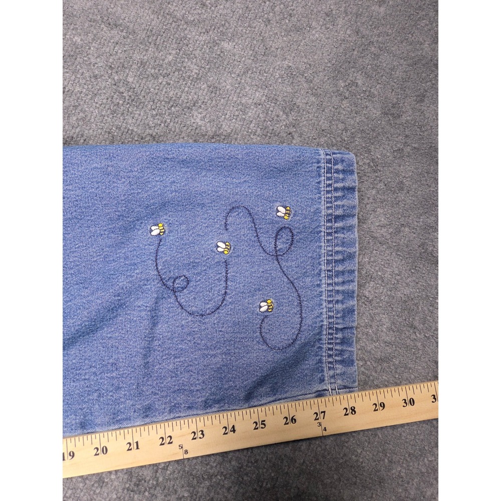 Disney Pooh Denim Overalls Womens Large Blue Winnie the Pooh Piglet Embroidered - Picture 10 of 14